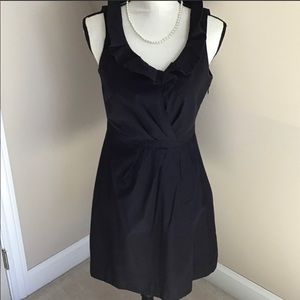 J. Crew Black Ruffled Collar Dress Size 4